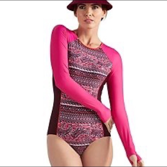 red long sleeve swimsuit